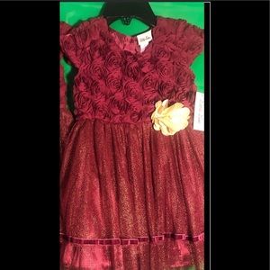 Little Lass NWT SIZE 6 Dresses Burgundy